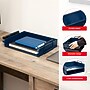 Staples Plastic Side Loading Stackable Letter Tray, Letter Size, Navy Blue, 2/Pack (ST63886)~#|#~4765ADDC-76AF-452E-8488A902FB6431B6_sc7