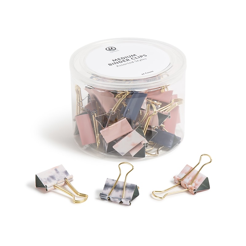 U Brands Fashion Large Binder Clips, Multicolored, 36 Clips/Pack (3611U06-24) image 1
