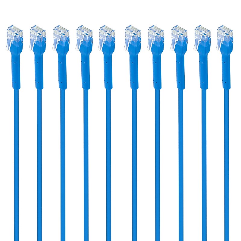 Intellinet Network Solutions 1ft CAT-6 Ethernet Cable, 23 AWG, Blue, 10/Pack (ICI745222) image 1