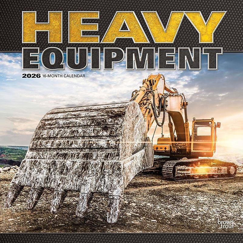 2026 BrownTrout Heavy Equipment 12" x 12" Monthly Wall Calendar (9798330708062) image 1