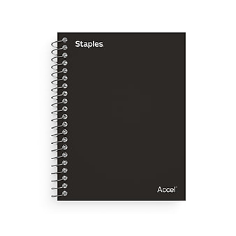 Staples Premium 1-Subject Notebook, 3.5" x 5.5", College Ruled, 200 Sheets, Black (TR58288)