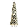 Nearly Natural 10-ft Slim Flocked Montreal Fir Artificial Christmas Tree with 800 Warm White LED Lights (T3314)~#|#~4781B649-21B5-4E7D-94C1124AD53B9CBD_sc7