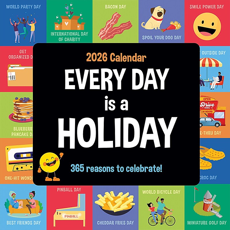 2026 TF Publishing Every Day is a Holiday 12" x 12" Monthly Wall Calendar (26-1108) image 1