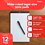 Staples Notepads, 8.5" x 14" (legal), Wide Ruled, White, 50 Sheets/Pad, Dozen Pads/Pack (ST57342)~#|#~478535EE-B7BF-4E62-8D84A8F329CD7502_sc7