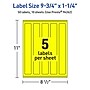 Avery Rectangle Laser/Inkjet Multipurpose Labels, 9.75" x 1.25", Neon Yellow (50/Pack)~#|#~47856B9E-1608-45A5-8E48C2E4A90EE298_sc7