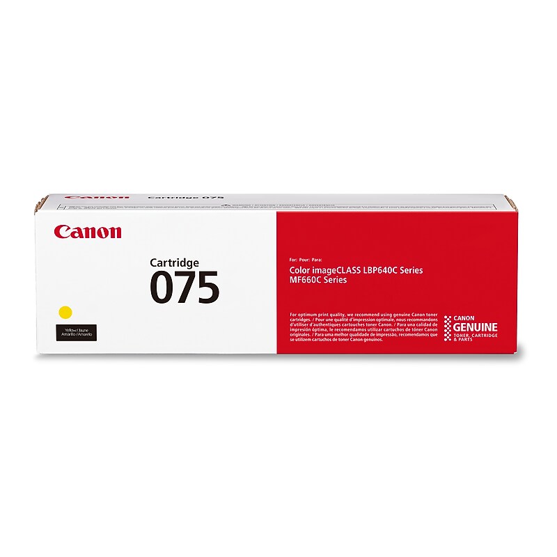 Canon 075 Yellow Standard Yield Toner Cartridge, Prints Up to 1,300 Pages (6362C001) image 1