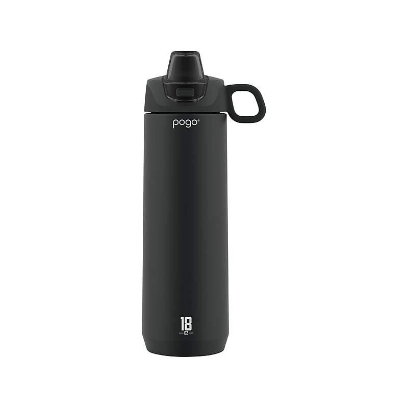 POGO GEAR ACTIVE Stainless Steel Water Bottle, 18 oz., Black (488-0887-400-6) image 1