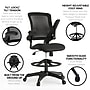 Flash Furniture Nylon Drafting Chair with Footrest and Lumbar Support, Black (BL-ZP-8805D-BK-GG)~#|#~47916D32-24C6-46CC-A9764F2503C51D1F_sc7