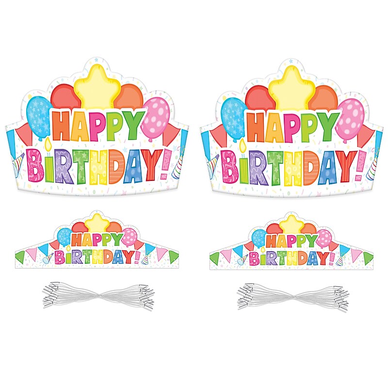 Carson-Dellosa Happy Birthday Crowns, 14.5" x 5.12",  30/Pack, 2/Bundle (CD-101100-2) image 1