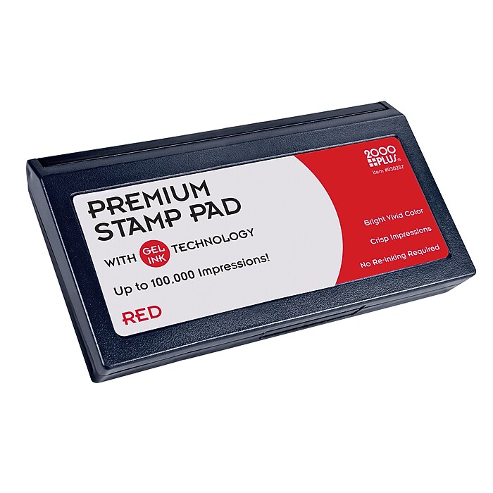 Cosco 2000 Plus Gel-Based Stamp Pad, Red Ink (030257) | Staples