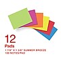 Staples Sticky Notes, 1 3/8" x 1 7/8", Summer Breeze Collection, 100 Sheets/Pad, 12 Pads/Pack (ST62862)~#|#~47A074C6-E6D8-4EB7-98A679AAEB0BA725_sc7