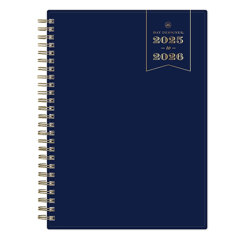 2025-2026 Day Designer for Blue Sky 5.875" x 8.625" Academic Year Weekly & Monthly Planner, Plastic Cover, Deep Blue (151079) image 1