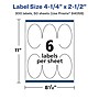 Avery Laser/Inkjet Oval  Waterproof Multipurpose Labels, 2.5"  Dia, White, 300/Box (94058)~#|#~47A25D41-B014-456A-A4ABEF24D2CB21AA_sc7