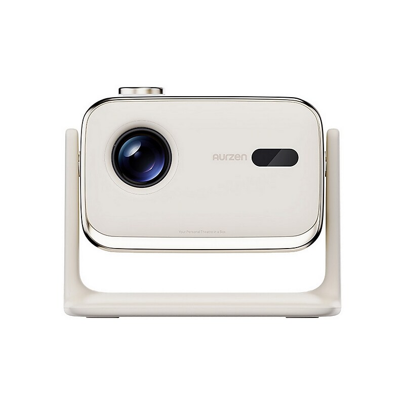 Aurzen Boom Mini Smart Projector with Google TV, Off-White (Boom Mini-WH) image 1