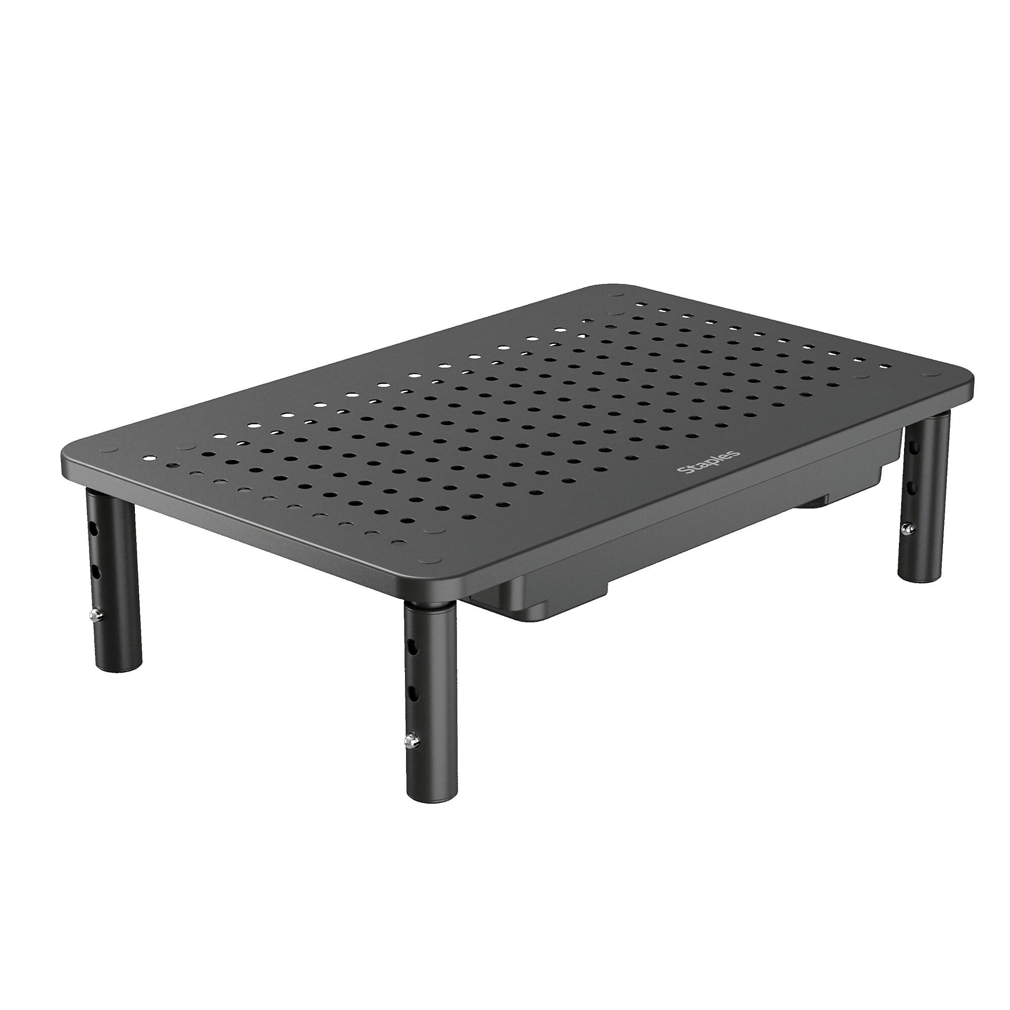 Staples TECH Adjustable Monitor Stand with Drawer, Black (ST62819-CC) Simolary simolary.com