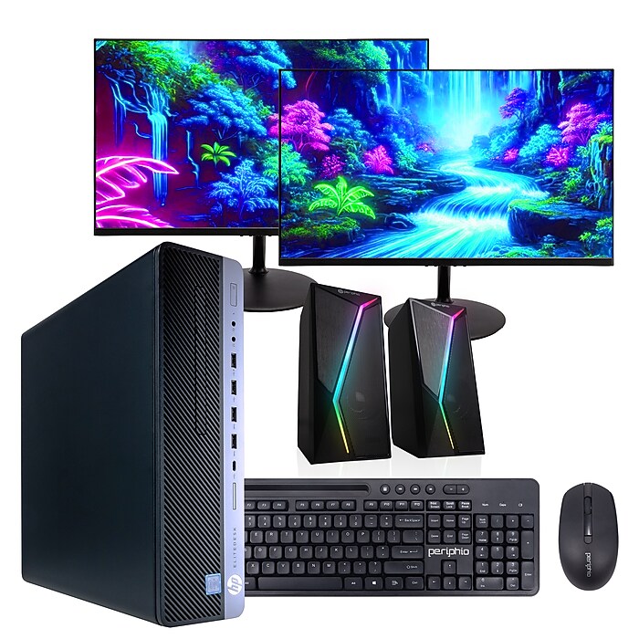 HP EliteDesk デスクトップPC Windows11 pro HP EliteDesk Refurbished Desktop Computer with Two 24