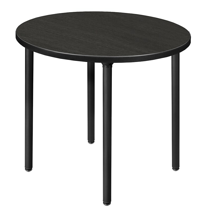 Regency Kee 30" Round Laminate Breakroom Table, Ash Grey/Black (TBF30RNDAGBK) image 1