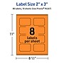 Avery Laser/Inkjet Multipurpose Decorative Edge Labels, 2" x 3", Bright Orange, 80/Pack (94267)~#|#~47B08ADB-3BEB-4C0E-988708B122F5C3FA_sc7