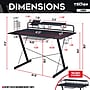 Techni Sport Carbon Computer Gaming Desk with Shelving, Black (RTA-TS200-BK)~#|#~47B20645-6629-47B1-A066C2D1532A6BB2_sc7