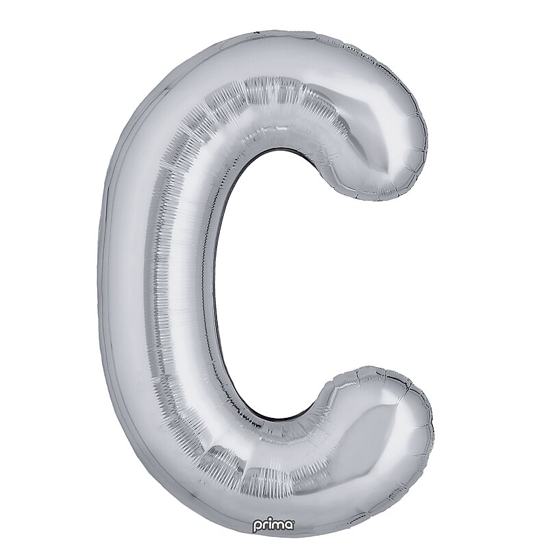 Party City (Air-Filled) 16" "C" Foil Balloon, Silver, 2/Pack (AM60050267-18) image 1