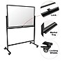 Excello Global Products Glass Mobile Dry-Erase Whiteboard, Aluminum Frame, 48" x 32" (EGP-HD-0552)~#|#~47B8382F-5E8D-4067-9E4712EFAF472000_sc7