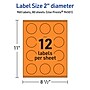 Avery Laser/Inkjet Multipurpose Circle Labels, 2" Dia., Bright Orange, 960/Box (94501)~#|#~47BC3199-2DA8-440C-B28626ADFD1AC7FC_sc7