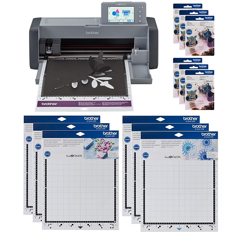 Brother ScanNCut DX Electronic Cutting Machine with Scanner (SDX125EGY), 6 Adhesive Mats, and 6 Replacement Blades image 1
