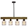 Lalia Home 4 Light Farmhouse Beam LED Pendant, Light Wood (LHC-1001-LW)~#|#~47C49092-3410-40B2-846790BBFF2DB701_sc7