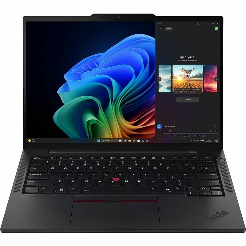 Lenovo ThinkPad T14 Gen 6 14" AI Laptop, Copilot+ PC, AMD Ryzen AI 7 PRO 350, 2.0GHz, 16GB RAM, 512GB SSD, Windows 11 Pro, Black image 1