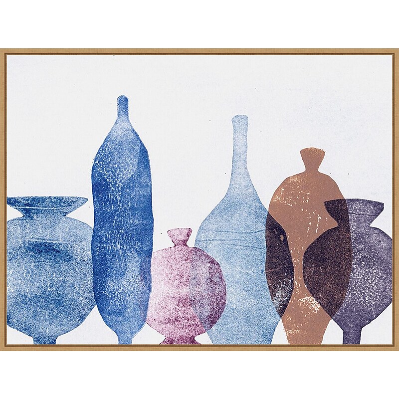 Amanti Art Vases 1 Blue by Pernille Folcarelli Framed Canvas Wall Art Print, 42" x 32" (A42677747979) image 1
