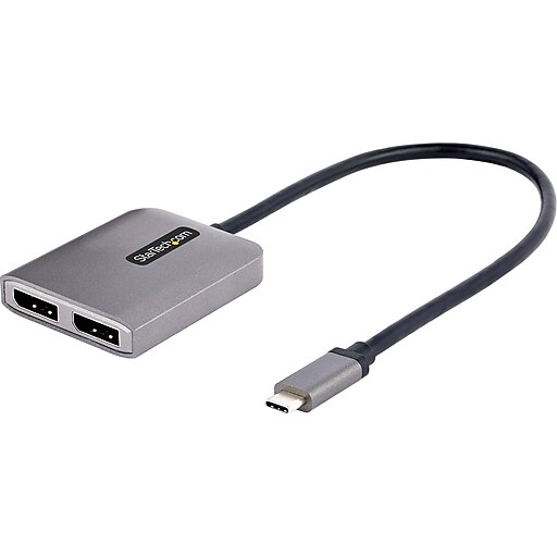 StarTech USB-C to Dual DisplayPort 1.4 Video Adapter, Male to Female ...