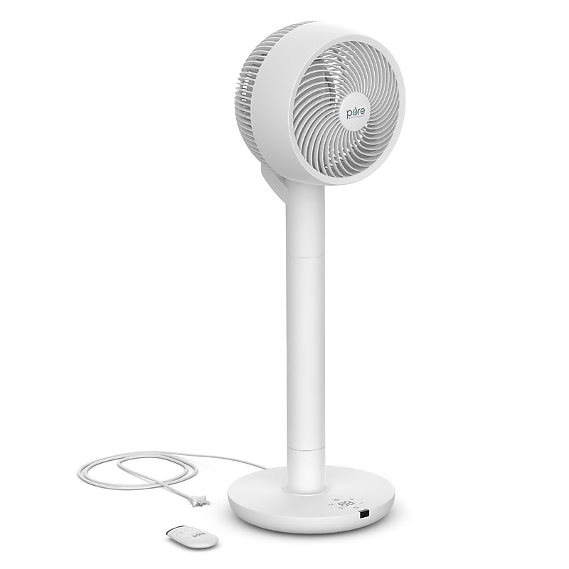 Pure Enrichment 2-in-1 Oscillating Floor Fan, 10-Speed, White (PEFANDUO) image 1