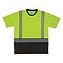 Ergodyne GloWear 8294BK High Visibility Short Sleeve Black Bottom T-Shirt, ANSI Type R Class 2, Lime, Large (22274)~#|#~47D8728A-5CB9-4FA3-BF84ED9AFABCFE8B_sc7