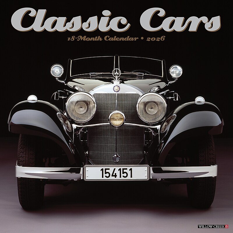 2026 Willow Creek Classic Cars 12" x 12" Monthly Wall Calendar (50729X) image 1