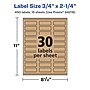 Avery Laser/Inkjet Multipurpose Labels, 2.25" x ", Kraft Brown, 450/Pack (94216)~#|#~47DB31B0-64CF-4509-B8362730452FAEE7_sc7