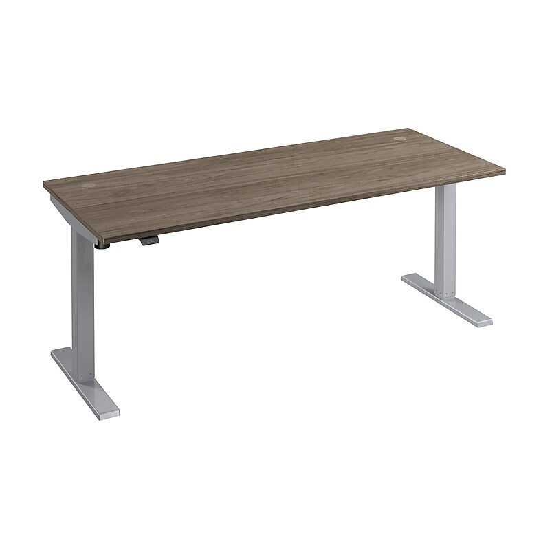 Bush Business Furniture Move 40 Series 72"W Electric Height Adjustable Standing Desk, Modern Hickory/Cool Gray (M4S7230MHSK) image 1