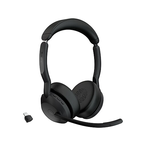 jabra Evolve2 55 Wireless Noise Canceling Bluetooth Stereo Headset, USB