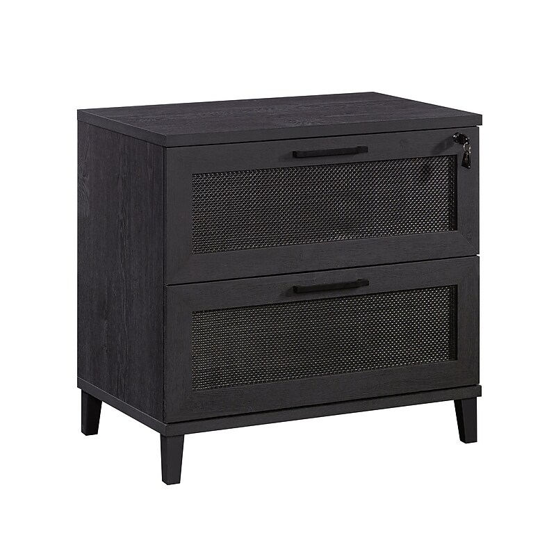 Sauder Tiffin Line Commercial 2-Drawer Lateral File Cabinet, Letter/Legal Size, Lockable, 31"W x 20"D, Raven Oak (433269) image 1