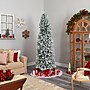 Nearly Natural 8-ft Slim Flocked Montreal Fir Artificial Christmas Tree with 400 Warm White LED Lights (T3312)~#|#~47E62A49-6535-4DF7-945DC567A7646615_sc7