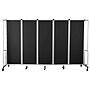 National Public Seating Robo Series 5-Panel Folding Mobile Room Divider, 72"H x 118"W, Black Fabric (RDG6-5PT10)~#|#~47E894C5-620E-4D33-8277053274D85E7A_sc7