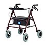 Medline Premium Steel Folding Bariatric Rollator, Adult, Burgundy (MDS868XWR)~#|#~47E99564-2F97-4C1C-911BE2D289BD052E_sc7