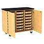 Diversified Woodcrafts 41.5" Mobile Tote Tray Storage Cabinet, Oak (4751K)~#|#~47EE560A-D55E-47F5-84CEF387E793C175_sc7