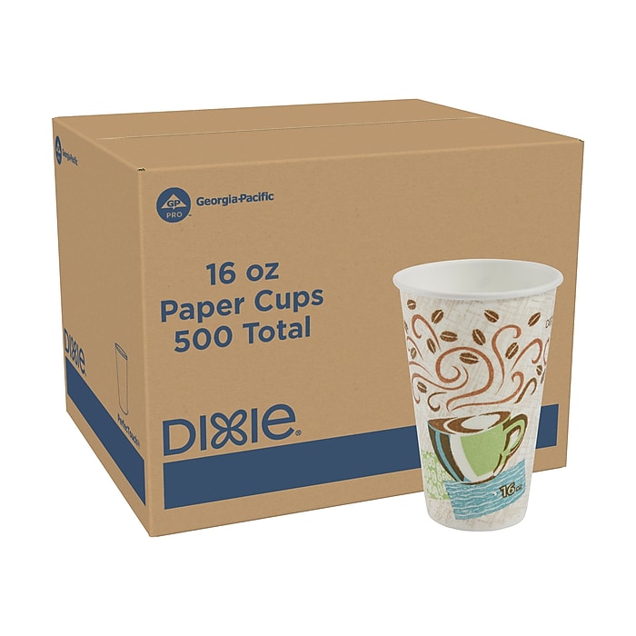 Dixie PerfecTouch Insulated Paper Hot Cups, 16 oz., Coffee Haze