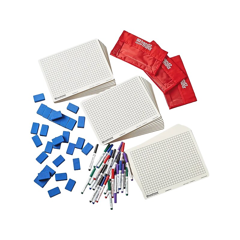 hand2mind Double-Sided Dry-Erase Whiteboard, 12" x 9", 30/Pack (42343) image 1