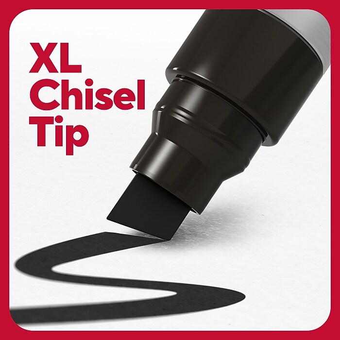 TRU RED™ XL Tank Permanent Marker, Chisel Tip, Black (TR56933