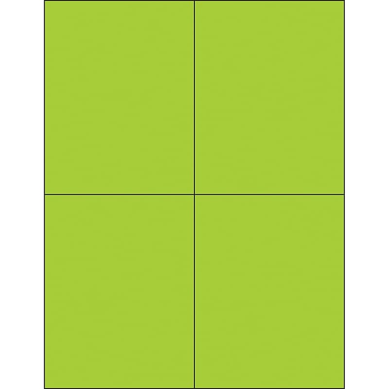 Tape Logic Laser/Inkjet Address Labels, 4.25" x 5.5", Fluorescent Green, 4 Labels/Sheet, 100 Sheets/Pack (LL183GN) image 1