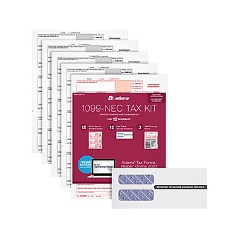 Adams 2022 1099-NEC Tax Form, 5-Part, 12/Pack (STAX512NEC-22)