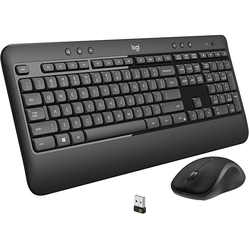 Logitech MK540 Advanced 920-008981 Wireless Ergonomic Keyboard and Laser Mouse Combo, Black image 1