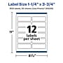 Avery Laser/Inkjet Rectangle Multipurpose Labels, 1-1/4" x 3-3/4", Clear, 600/Box (94228)~#|#~481C9AED-D317-4177-B42E067A5C8C40AE_sc7