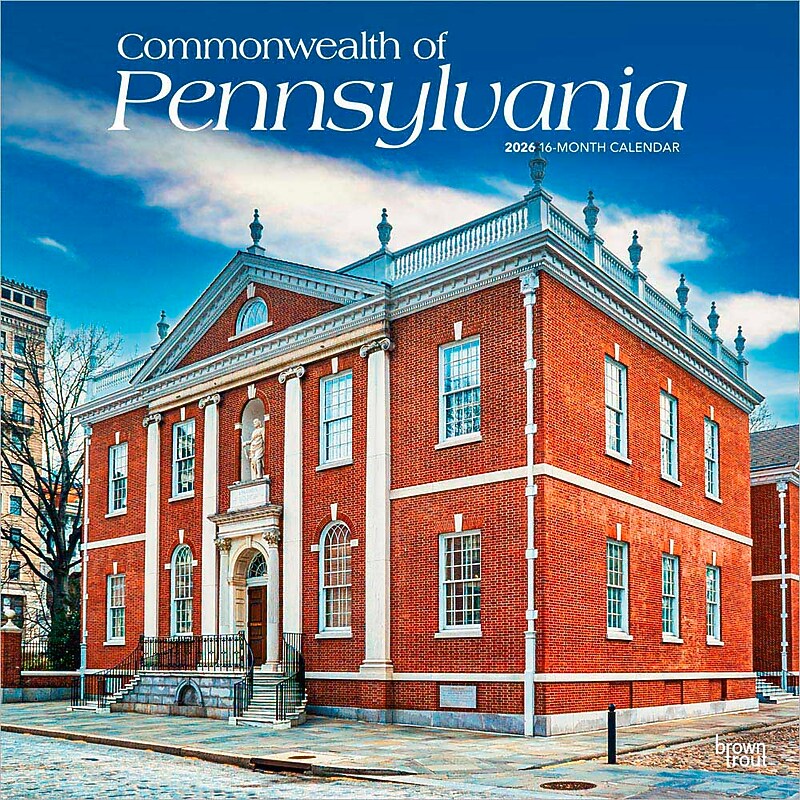 2026 BrownTrout Commonwealth of Pennsylvania Pennsylvania Places 12" x 12" Monthly Wall Calendar (9798330705108) image 1